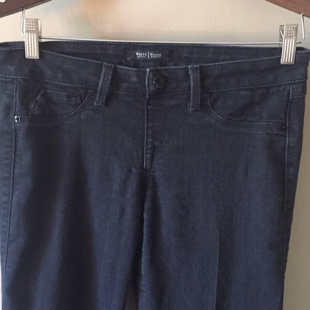 White House Black Market Black Denim Flare Jeanne